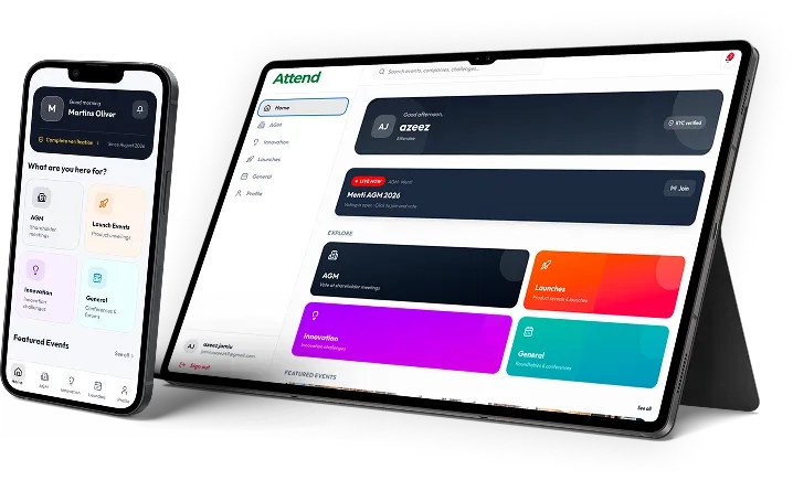Attend mobile and desktop app experience