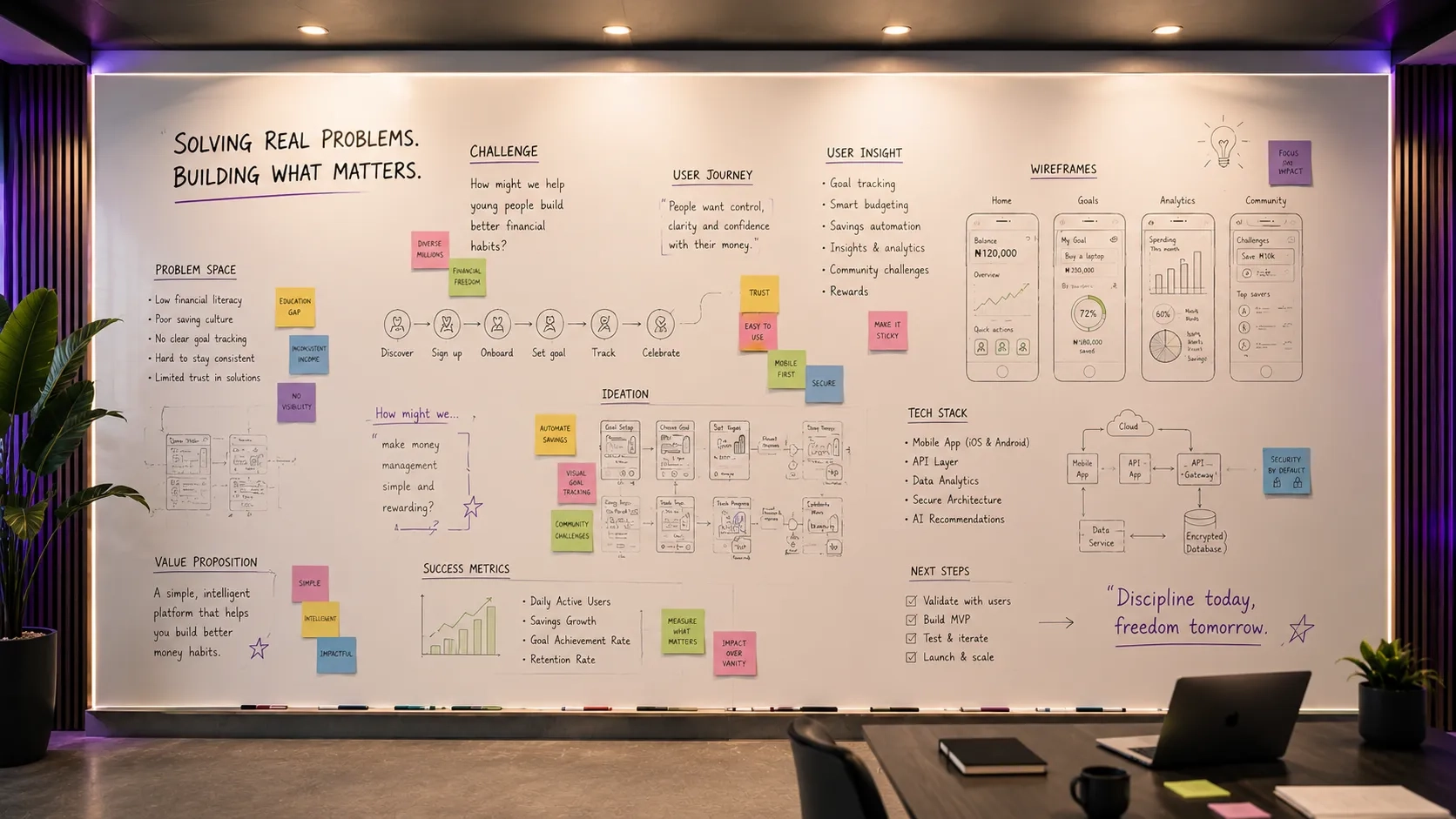 Hackathon whiteboard ideation